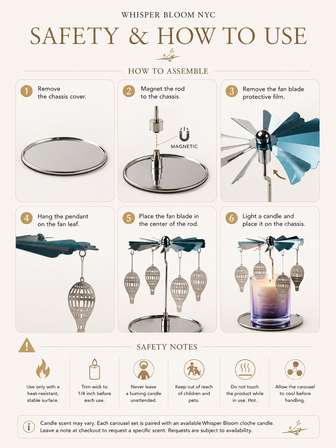 The Hot Air Balloon Carousel with Cloche Candle