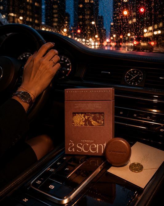 Whisper Bloom NYC founder Vivian's car diffuser and stone bowl candle prepared for a high-stakes negotiation in Manhattan
