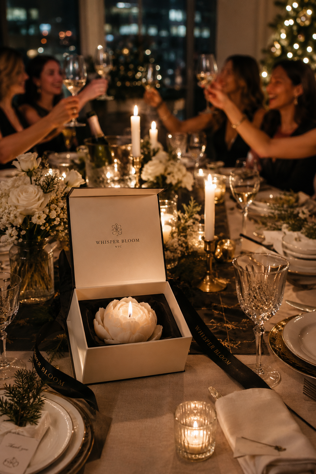Whisper Bloom NYC founder Vivian's engagement gift set for an established couple in Manhattan