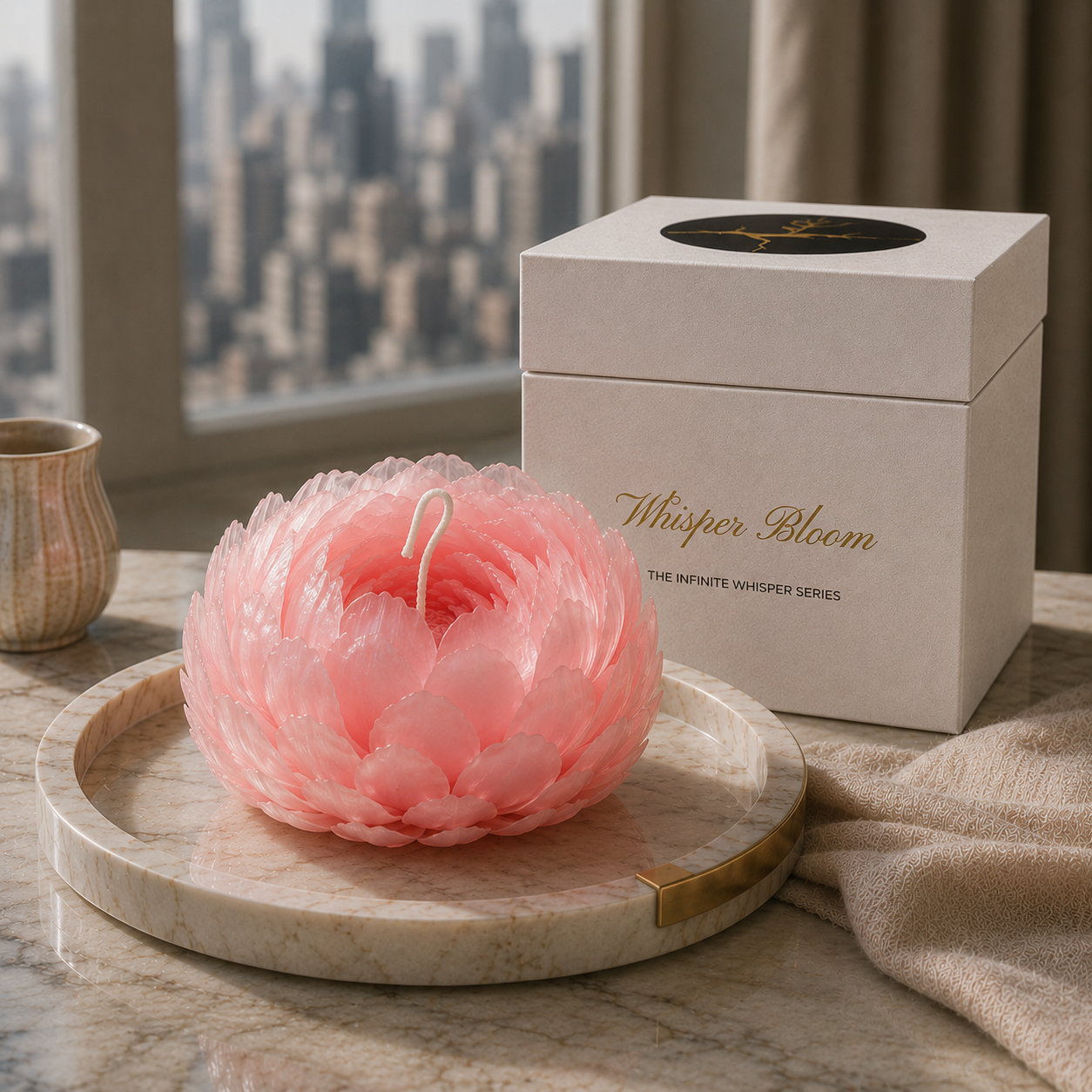 Couture Peony Sculptural Candle