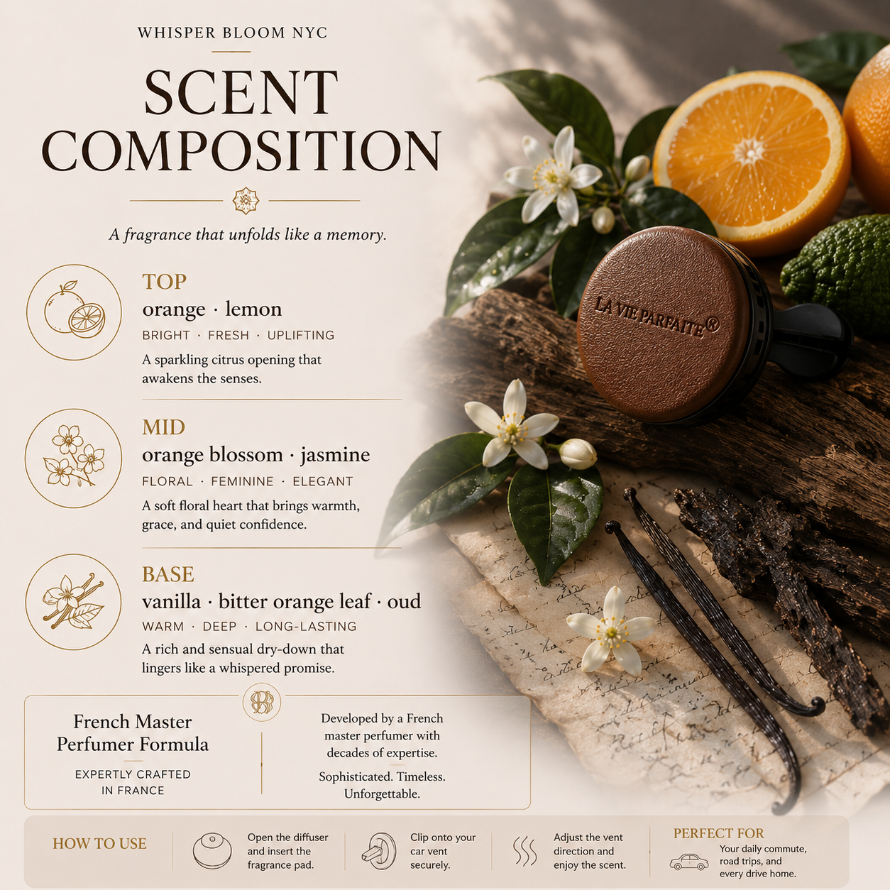 Bitter Orange & Oudh Car Diffuser