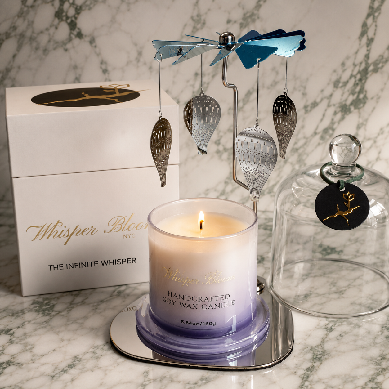 The Hot Air Balloon Carousel with Cloche Candle