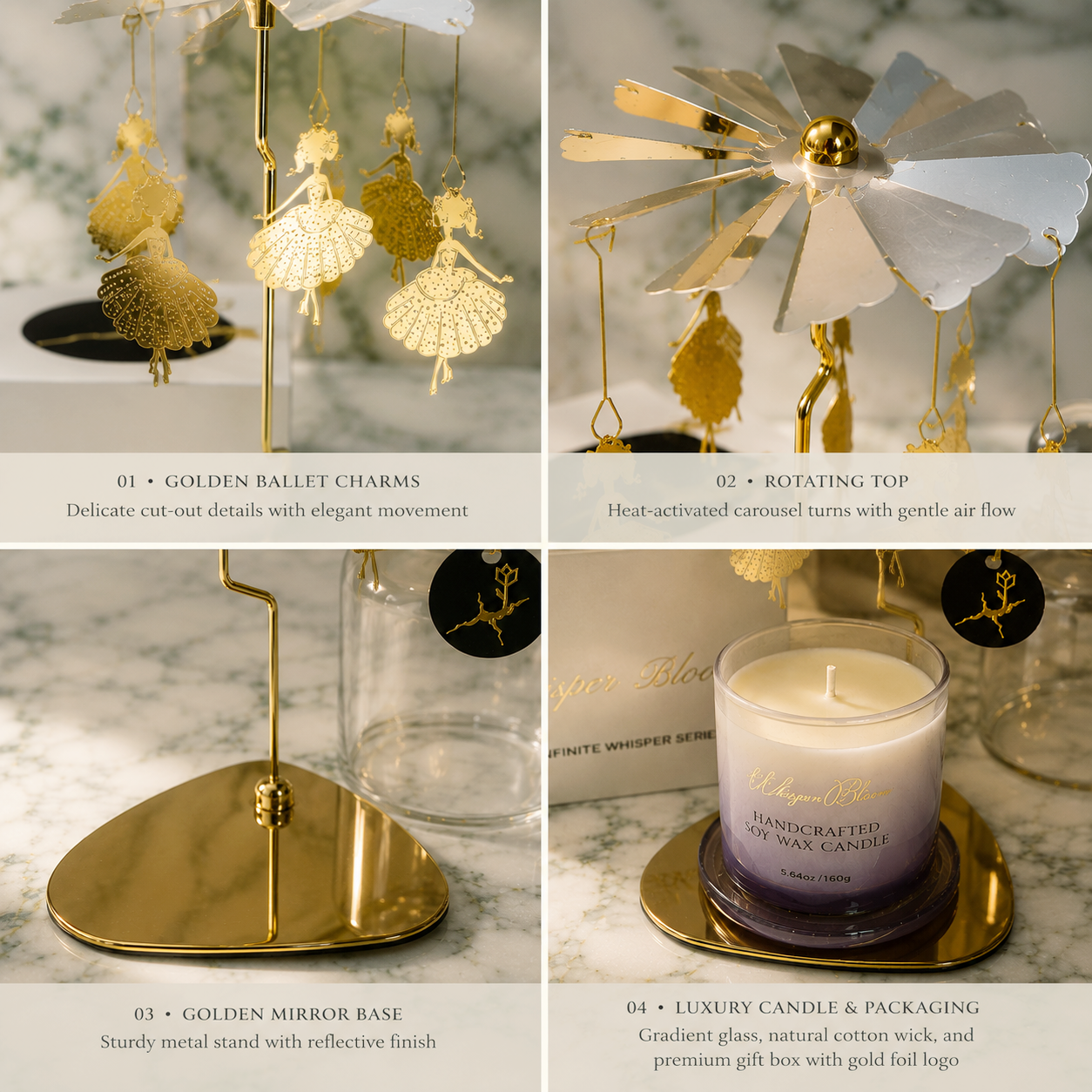 The Ballerina Carousel with a Cloche Candle