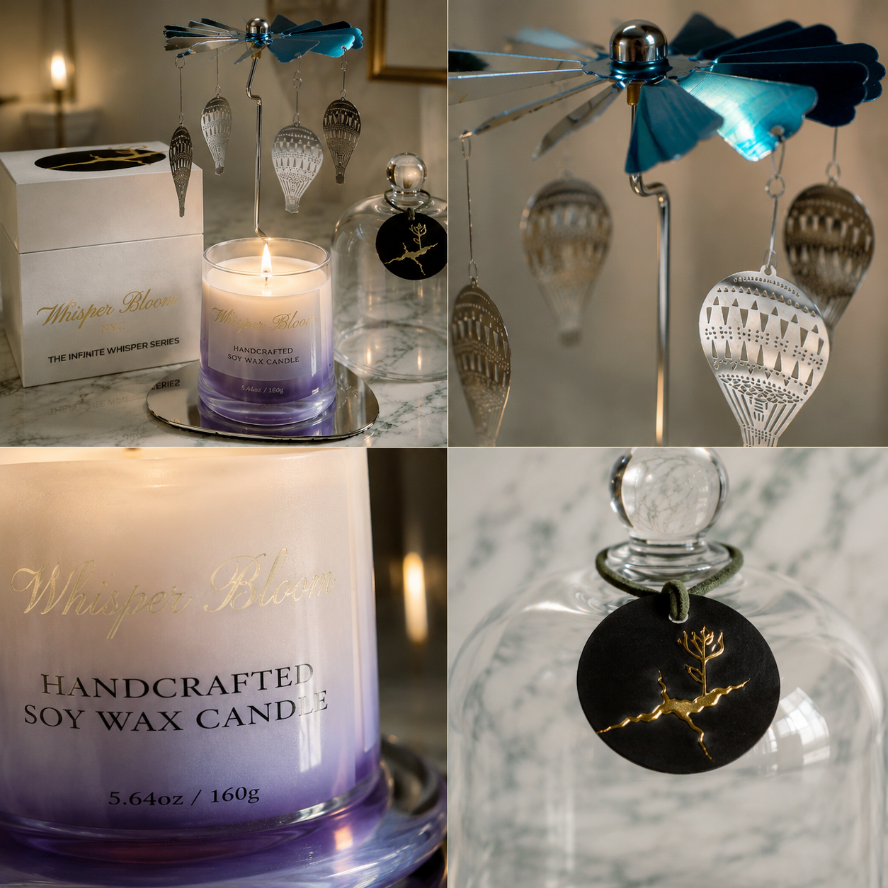 The Hot Air Balloon Carousel with Cloche Candle