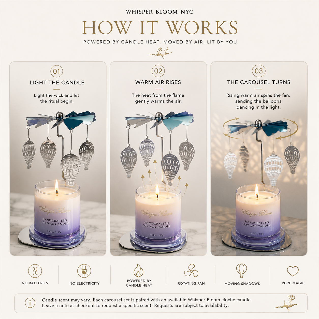 The Hot Air Balloon Carousel with Cloche Candle