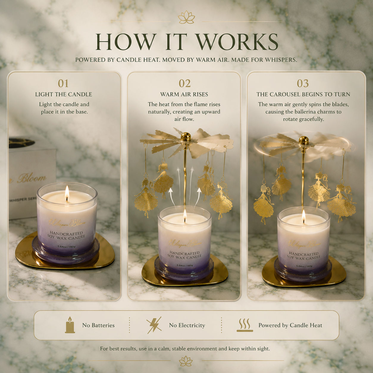 The Ballerina Carousel with a Cloche Candle