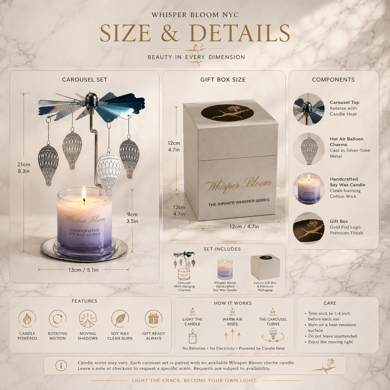 The Hot Air Balloon Carousel with Cloche Candle