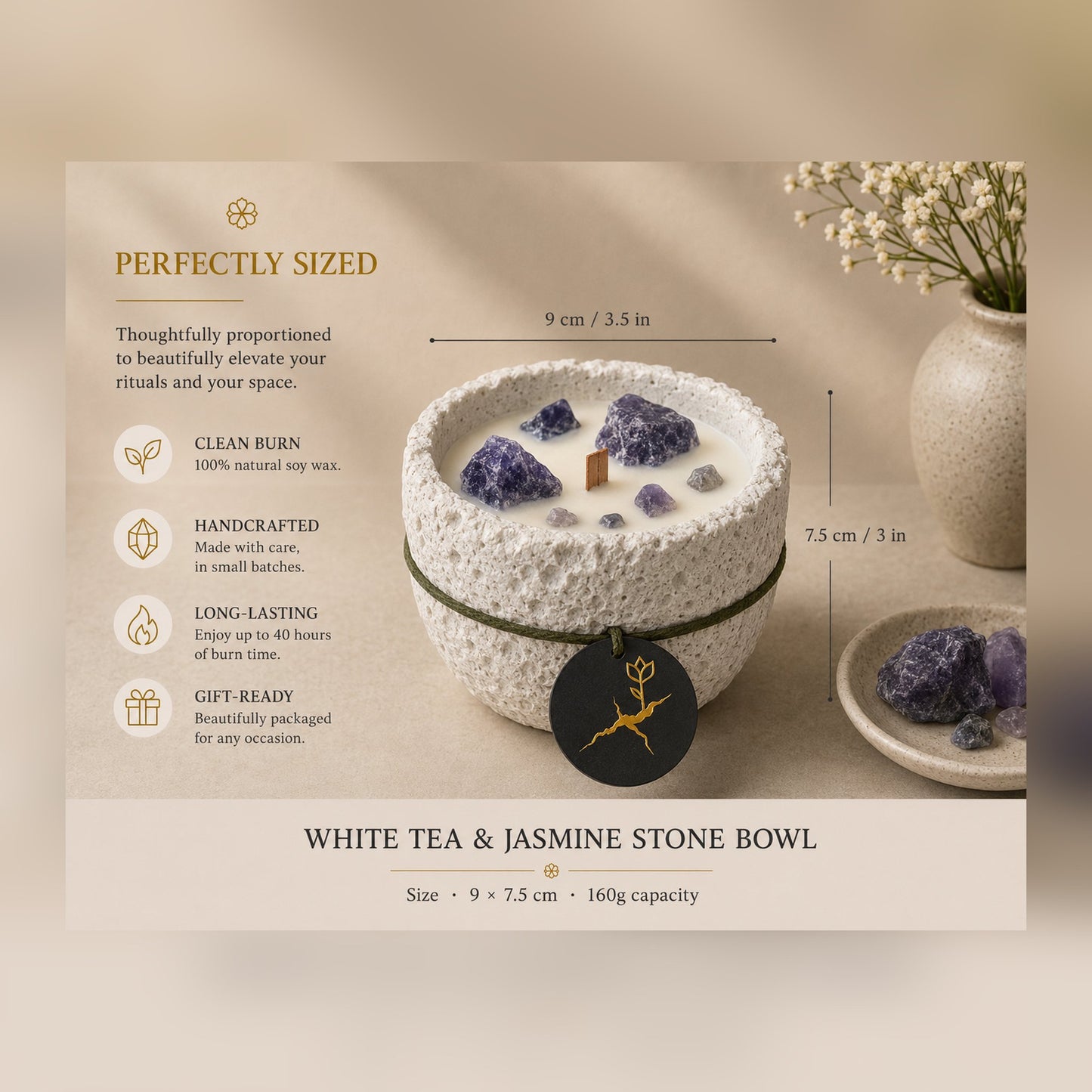 White Tea & Jasmine Stone Bowl